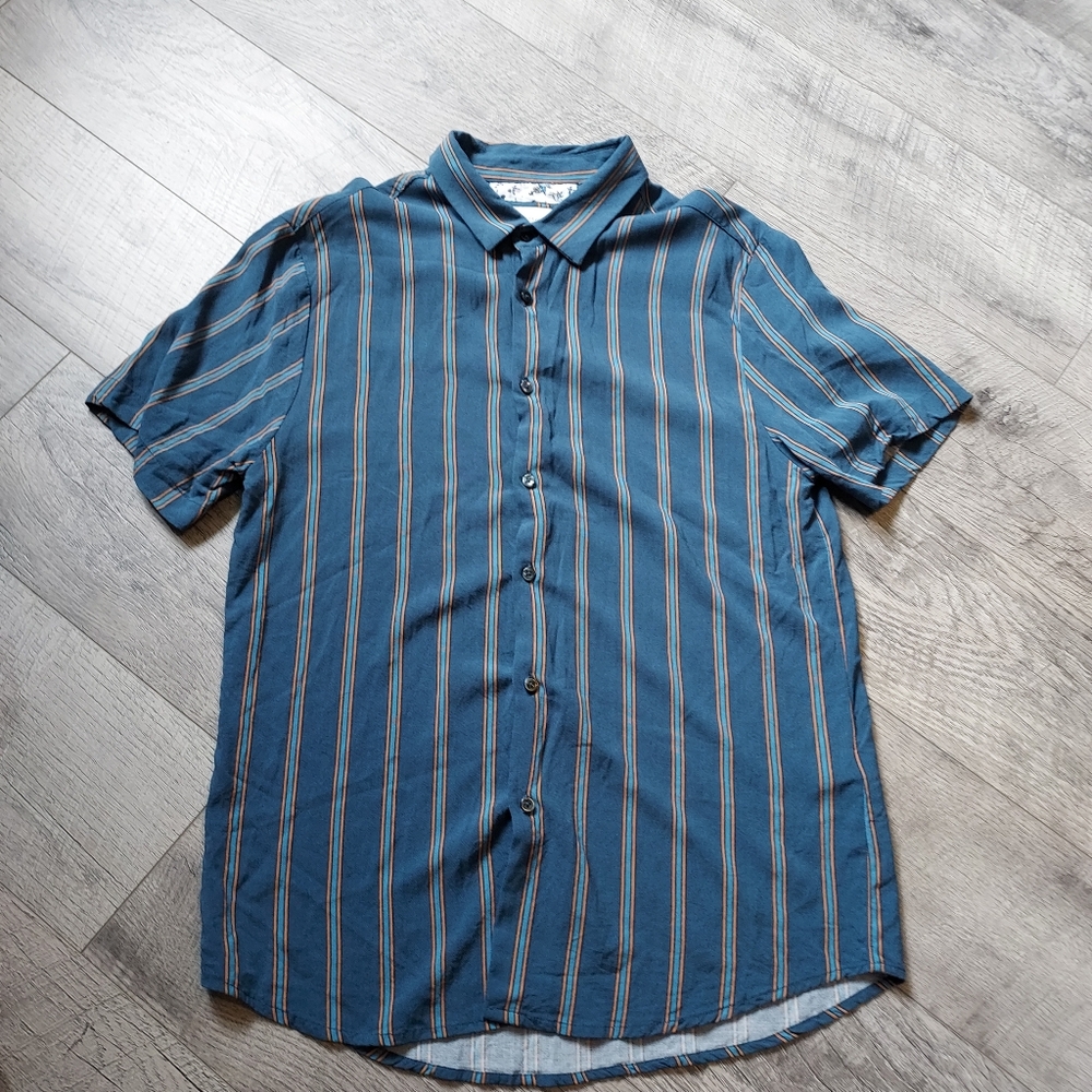 Men's Denim & Flower button down shirt - medium